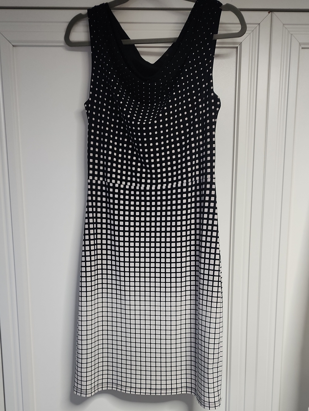 Worthington Black and White Grid Midi Dress
